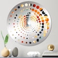 thumbnail image 1 of Designart "Mosaic Warmth in Orange and Blue I" Geometric Spiral Dot Round Wall Mirror - Oval Printed Decorative Mirror - Multiple Color Options, 1 of 5