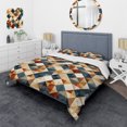 thumbnail image 1 of Designart "Mosaic With Natural Grey And Beige Tones" Geometric Bedding Covert Set - Modern & Contemporary Bed Set With 2 Shams, 1 of 5
