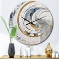 thumbnail image 1 of Designart "Mosaic in Grey and Yellow II" Abstract Shapes Oversized Wall Clock, 1 of 5