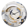 thumbnail image 1 of Designart "Mosaic in Grey and Yellow III" Abstract Shapes Oversized Wall Clock, 1 of 5