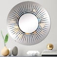 thumbnail image 1 of Designart "Mosaic of Beige and Blue Triangles I" Geometric Starburst Round Wall Mirror - Oval Printed Decorative Mirror - Multiple Color Options, 1 of 5