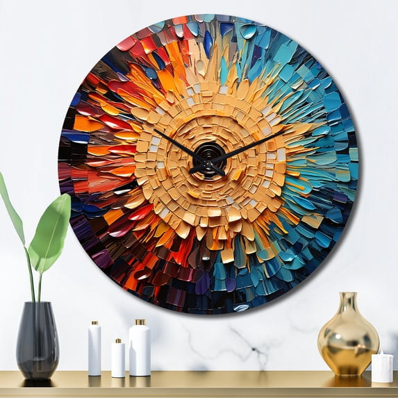 Designart "Mosaic of Colorful Vinyl Records I" Music Oversized Wall Clock