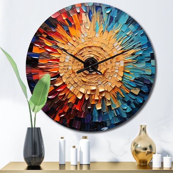 Designart "Mosaic of Colorful Vinyl Records I" Music Oversized Wall Clock