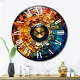 thumbnail image 1 of Designart "Mosaic of Colorful Vinyl Records II" Music Oversized Wall Clock, 1 of 5