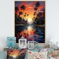 thumbnail image 1 of Designart "Mosaic of Orange Palms A Unique Perspective VII" Floral Floater Framed Wall Decor, 1 of 7
