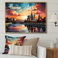 thumbnail image 1 of Designart "Moscow Popart Colorful City painting I" Moscow Floater Framed Wall Art Living Room, 1 of 7