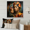 thumbnail image 1 of Designart "Mother and Child Bond in Orange African Scene I" People Framed Wall Art - International Orange African Art Hallway Framed Wall Art Decor, 1 of 6