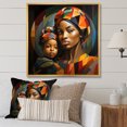 thumbnail image 1 of Designart "Mother and Child Bond in Orange African Scene I" People Framed Wall Art - International Orange African Art Hallway Framed Wall Art Decor, 1 of 6