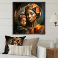 thumbnail image 1 of Designart "Mother and Child Bond in Orange African Scene I" People Framed Wall Art - International Orange African Art Hallway Framed Wall Art Decor, 1 of 6