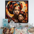 thumbnail image 1 of Designart "Mother and Child Bond in Orange African Scene II" People Framed Wall Art Decor - Global Orange African Art Living Room Framed Canvas Art, 1 of 6