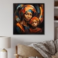 thumbnail image 1 of Designart "Mother and Child Bond in Orange African Scene III" People Framed Wall Art Decor - Global Orange African Art Bedroom Framed Canvas Wall Art, 1 of 6