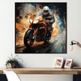 thumbnail image 1 of Designart "Motorcycle Thrill Ride" Motorcycle Floater Framed Wall Art Living Room, 1 of 5