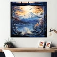 thumbnail image 1 of Designart "Mount Fuji in Blue and Yellow Japan" Landscapes Wall Art - Traditional Blue Japan Hallway Wall Art Decor, 1 of 6