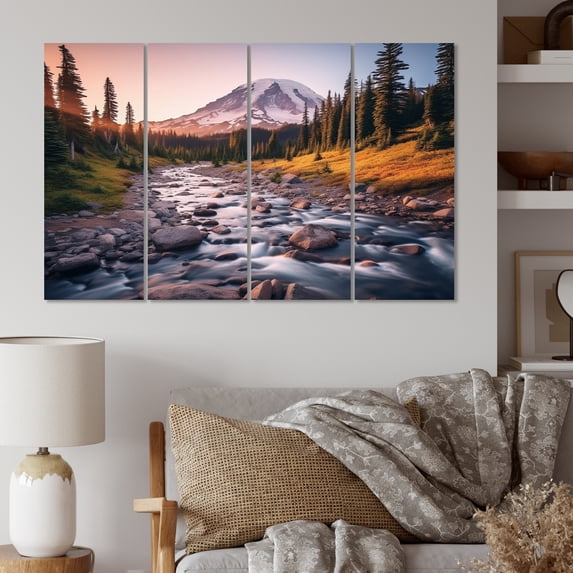 Designart "Mount Rainier National Park in Washington s Grandeur I" Washington Wall Art Prints Set