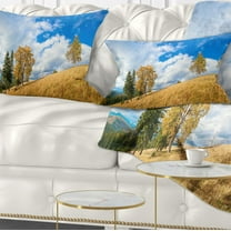 Designart Mountain Autumn Panorama - Landscape Printed Throw Pillow - 12x20