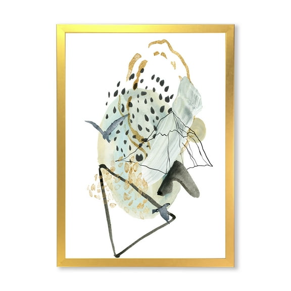Designart 'Mountain Bird With Gouache Of Abstract Landscape' Modern Framed Art Print