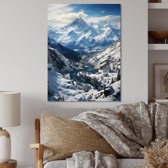 Designart "Mountain Bliss Canada Whistler" Canada Metal Art Living Room