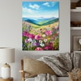 thumbnail image 1 of Designart "Mountain Countryside Adorned With Pansies" Pansies Wall Art Prints, 1 of 7