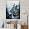 thumbnail image 1 of Designart "Mountain Fortress Castles Misty painting I" Cityscapes Floater Framed Canvas Wall Art, 1 of 7