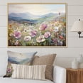 thumbnail image 1 of Designart "Mountain Meadow Of Pink Ranunculus II" Ranunculus Floater Framed Canvas Prints, 1 of 5