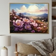 thumbnail image 1 of Designart "Mountain'S Purple Peony Paradise" Peonies Floater Framed Wall Art Prints, 1 of 5