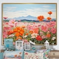thumbnail image 1 of Designart "Mountain'S Zinnias Charms I" Zinnias Floater Framed Canvas Prints, 1 of 1