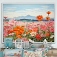 thumbnail image 1 of Designart "Mountain'S Zinnias Charms I" Zinnias Floater Framed Canvas Prints, 1 of 5