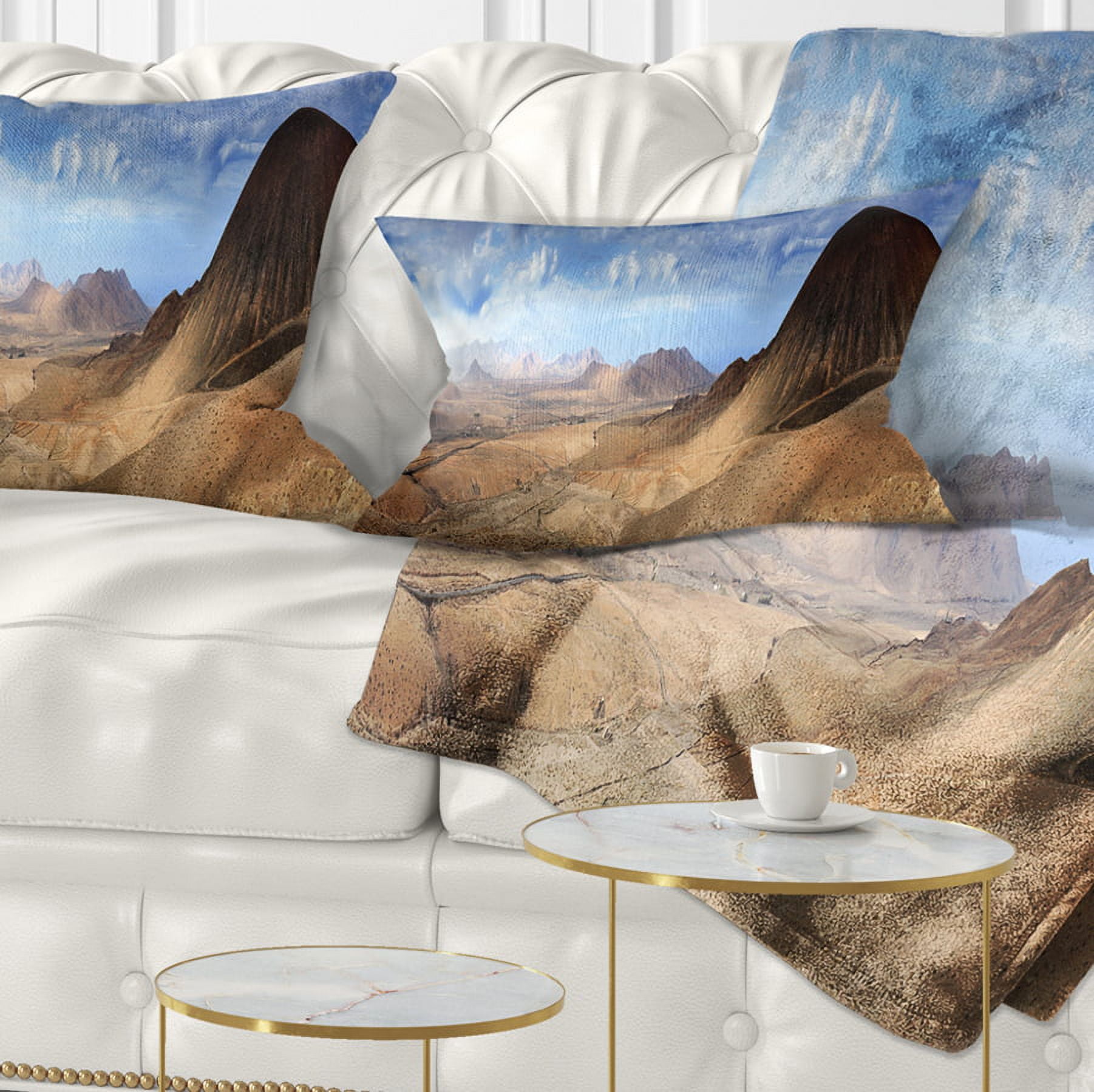 Designart Mountain Scenery Panorama - Landscape Photography Throw Pillow - 12x20