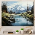 thumbnail image 1 of Designart "Mountain Serenity French Alps painting I" Landscapes Canvas Art Print, 1 of 5