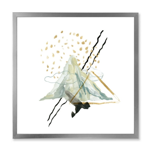 Designart 'Mountain Sky With Gouache Of Abstract Landscape' Modern Framed Art Print