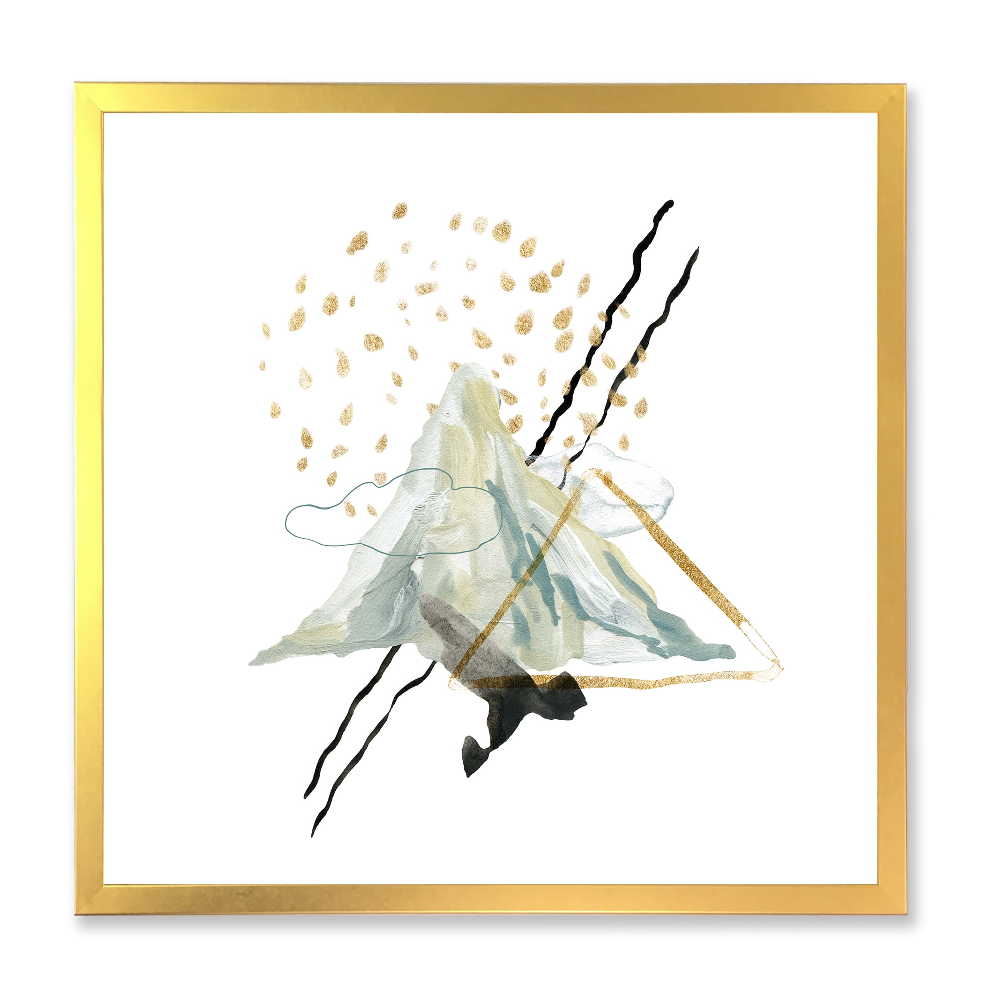 Designart 'Mountain Sky With Gouache Of Abstract Landscape' Modern Framed Art Print