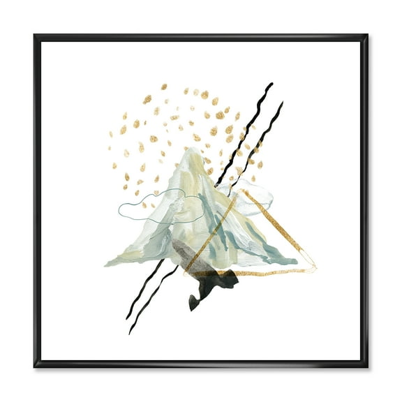 Designart 'Mountain Sky With Gouache Of Abstract Landscape' Modern Framed Canvas Wall Art Print