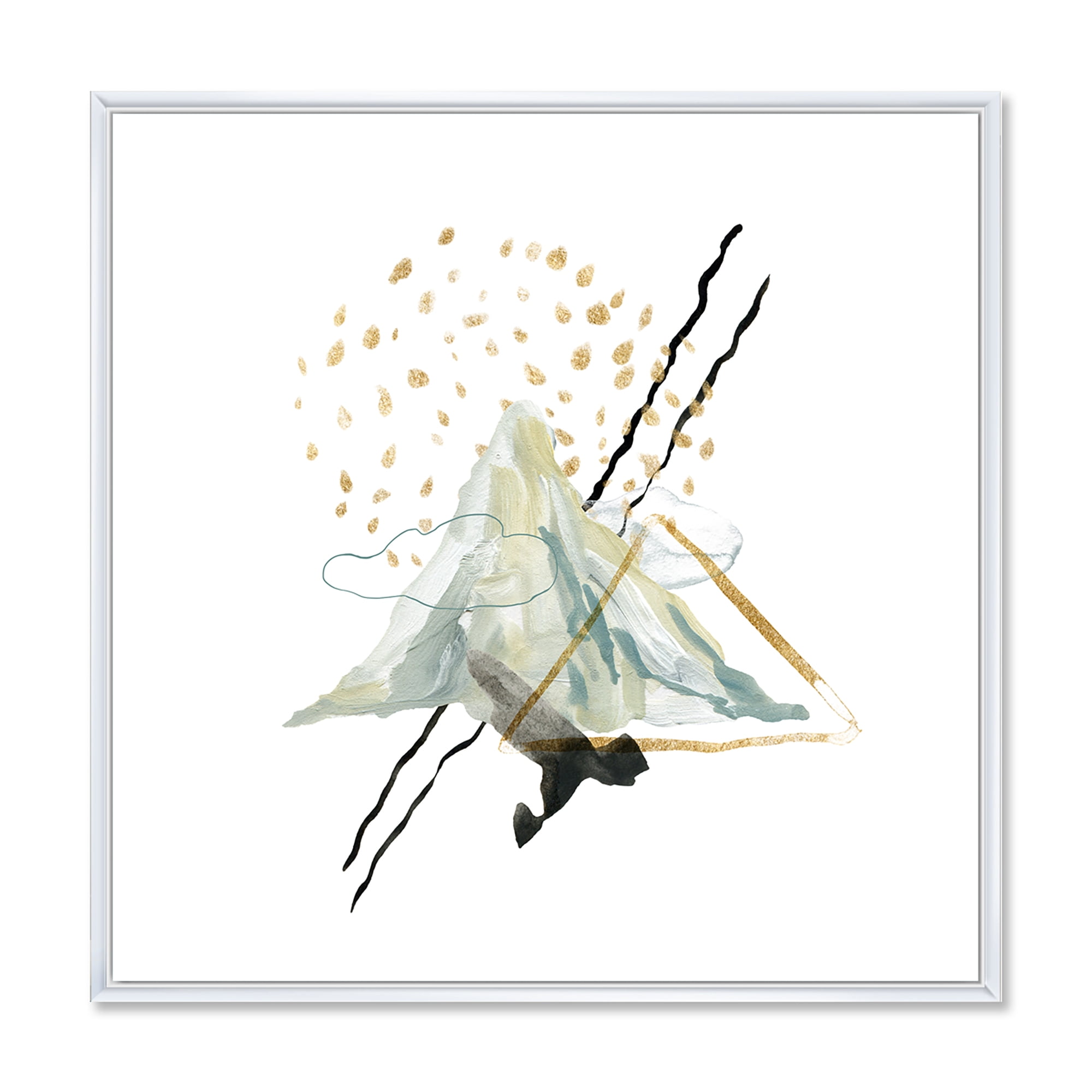 Designart 'Mountain Sky With Gouache Of Abstract Landscape' Modern Framed Canvas Wall Art Print