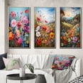 thumbnail image 1 of Designart "Mountain Spring Celebration of Wildflowers IV" Wildflowers Framed Wall Art Set Of 3 - Pink Traditional Frame Gallery Wall Set For Home Decor, 1 of 6