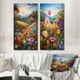 thumbnail image 1 of Designart "Mountain Spring Celebration of Wildflowers" Wildflowers Wall Art Set Of 2 - Traditional Green Gallery Wall Set For Home Decor, 1 of 6