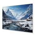 thumbnail image 1 of Designart "Mountain Tranquility in Winter I" Landscapes Metal Wall Art, 1 of 5