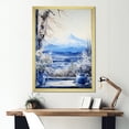 thumbnail image 1 of Designart "Mountain View of Mount Fuji in Japan Window V" Landscapes Framed Wall Art - Traditional White Japan Hallway Framed Wall Art Decor, 1 of 6