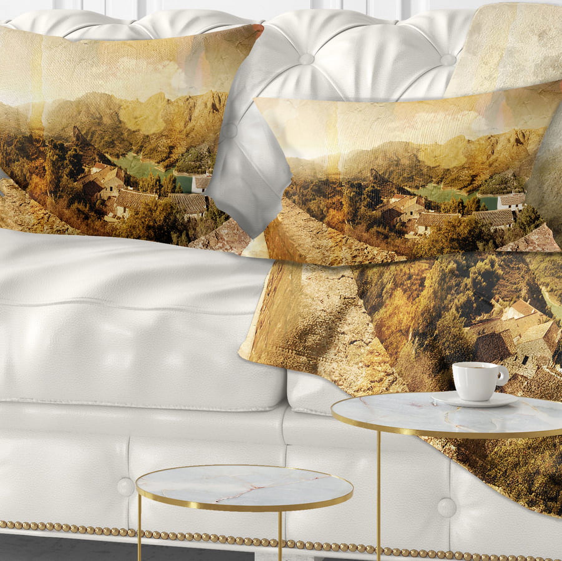 Designart Mountain and Lofty Lake - Landscape Photo Throw Pillow - 12x20