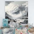thumbnail image 1 of Designart "Mountains Landscape Veiled in Black and White Fog III" Food & Beverage Framed Wall Art - White Fruits Living Room Framed Canvas Art, 1 of 6