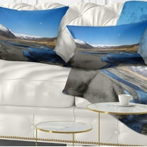 Designart Mountains and Lakes Iceland - Landscape Printed Throw Pillow - 12x20