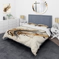 thumbnail image 1 of Designart "Movement in Brown and Black I" Modern Bedding Covert Set - Abstract Minimalism Brown Abstract Bed Set With 2 Shams, 1 of 6