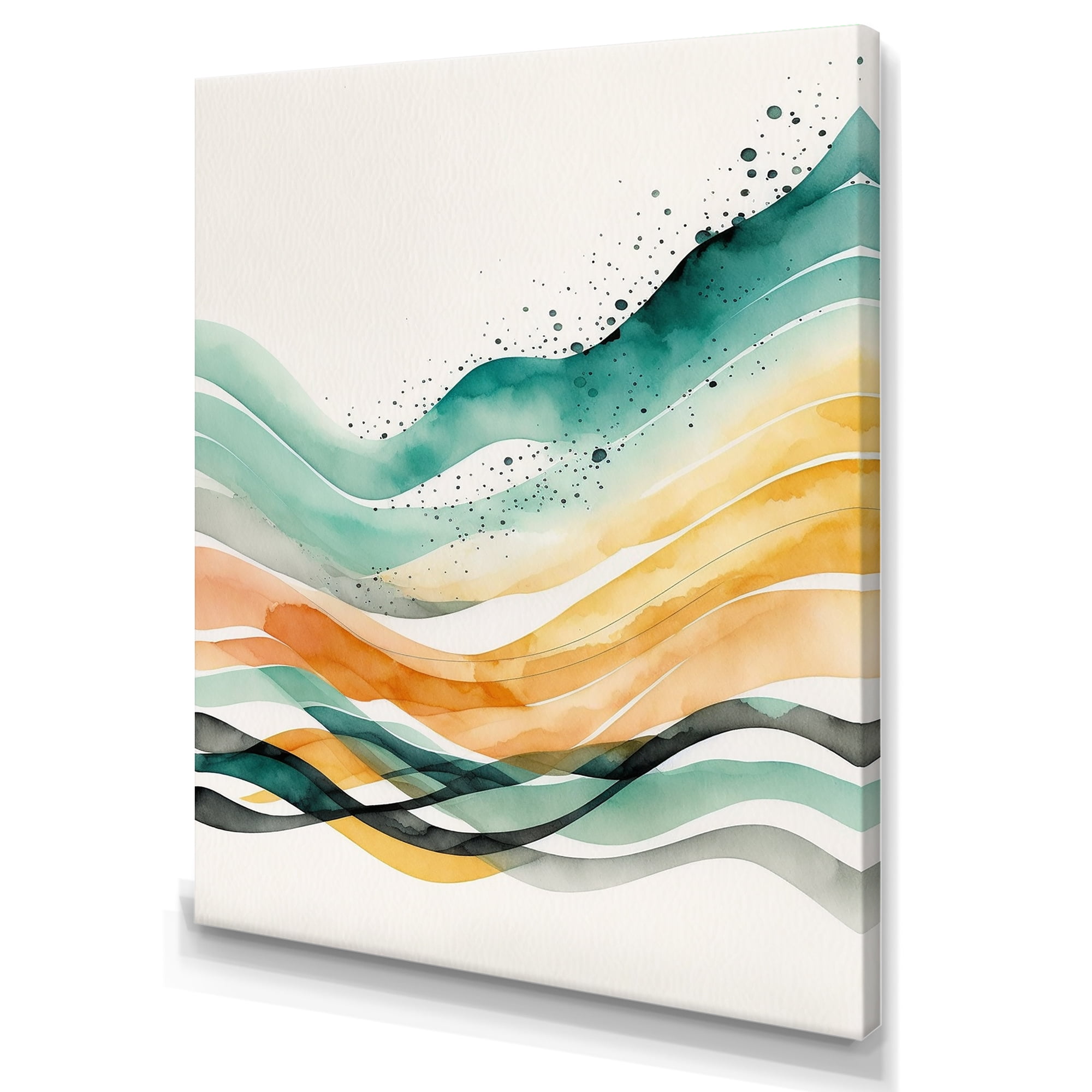 Designart Multi-Color Abstract Waves II Canvas Wall Art