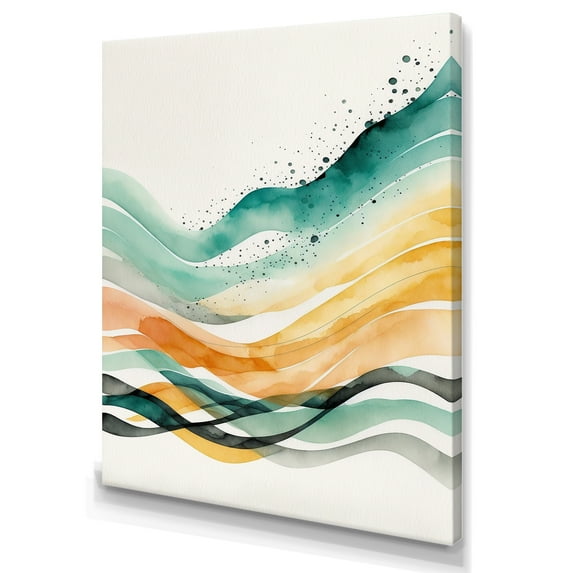 Designart Multi-Color Abstract Waves II Canvas Wall Art