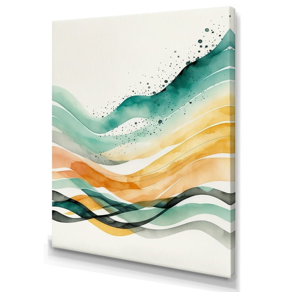 Designart Multi-Color Abstract Waves II Canvas Wall Art