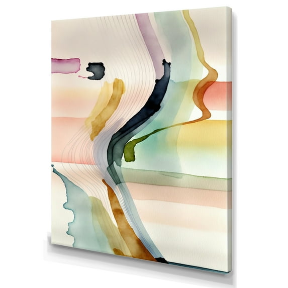 Designart Multi-Color Abstract Waves III Canvas Wall Art