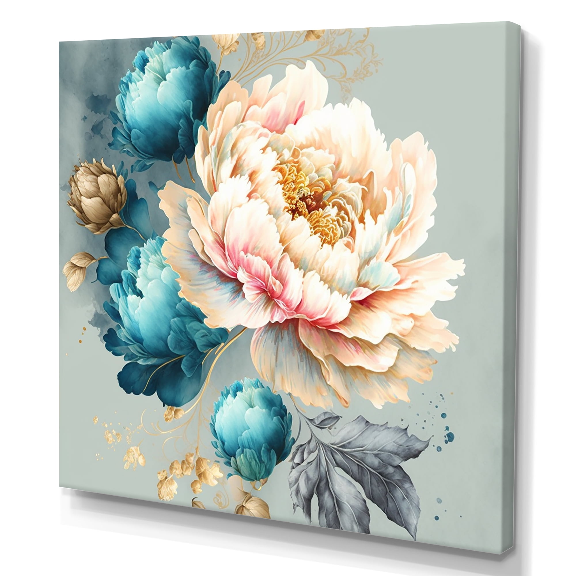 Designart Multi-Color Blooming Flowers IV Canvas Wall Art