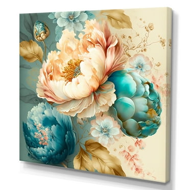 Designart Multi-Color Blooming Flowers V Canvas Wall Art
