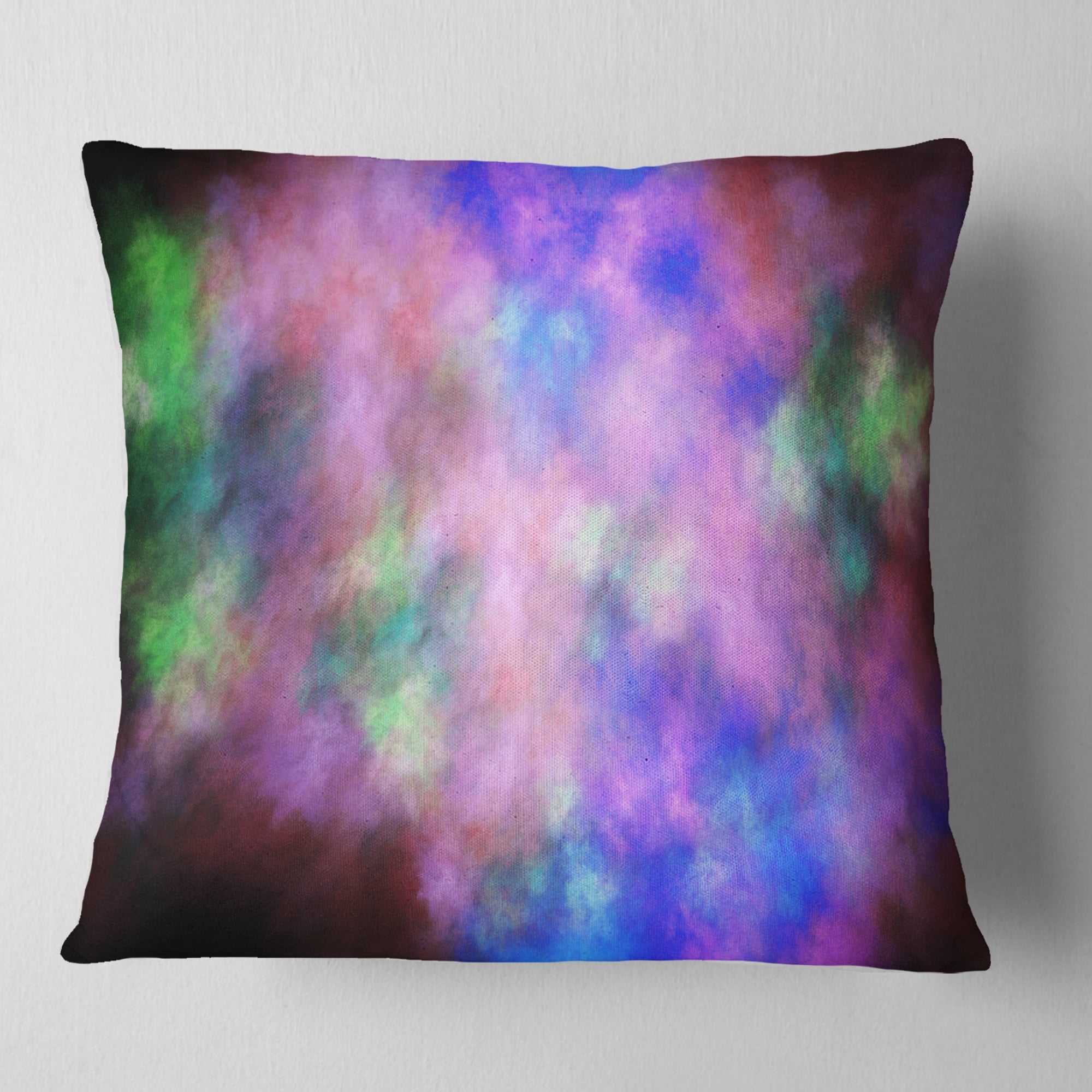 Designart Multi Color Bright Sky with Stars - Abstract Throw Pillow - 18x18