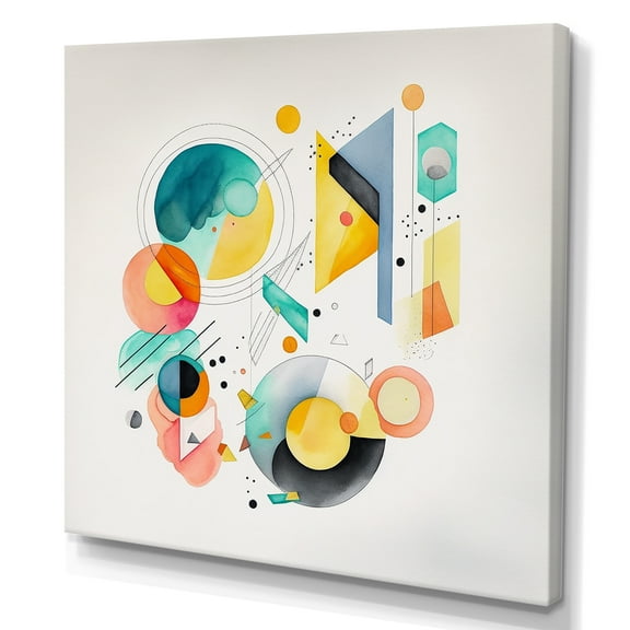 Designart Multi-Color Circular Abstract I Canvas Wall Art