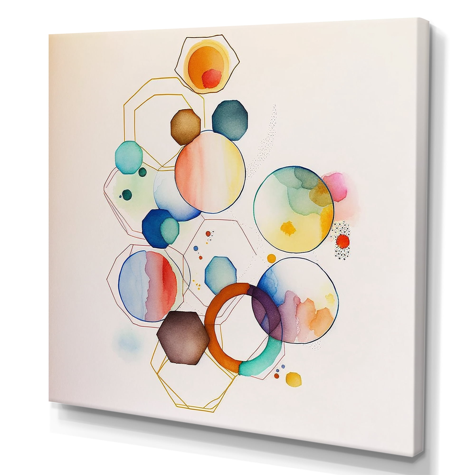 Designart Multi-Color Circular Abstract II Canvas Wall Art